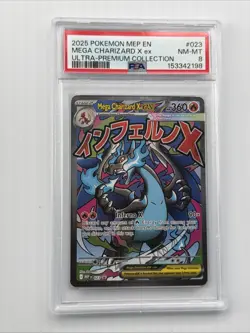 PSA 8 Mega Charizard X EX #023 Black Star Promo UPC 2025 Pokemon - Image 1