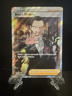 2020 Pokemon Rebel Clash Boss’s Orders 189/192 Full Art Holo Giovanni Supporter - Image 1