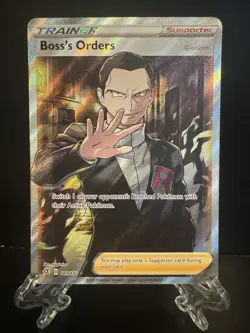 2020 Pokemon Rebel Clash Boss’s Orders 189/192 Full Art Holo Giovanni Supporter - Image 2