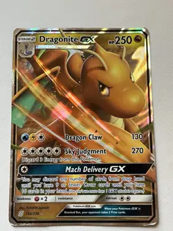 Dragonite GX 152/236 Holo Rare Pokemon 2019 Unified Minds - DAMAGE - Image 1