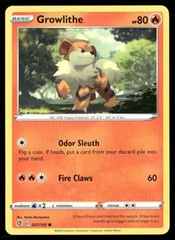2020 Sword & Shield - Rebel Clash Growlithe Basic/Common #27 - Image 1
