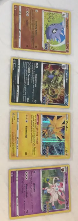 Pokemon Tyranitar Zapdos Sylveon Pupitar POKEMON GO HOLO RARE Lot (4) TCG NM - Image 1