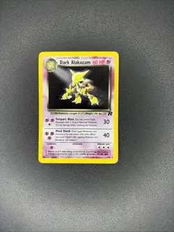 Dark Alakazam 1/82 Holo Team Rocket 1999 Pokemon TCG Unlimited HP Creases - Image 1
