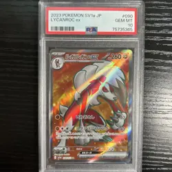 PSA 10 GEM MINT Japanese Lycanroc ex 090/073 Triplet Beat FA SR Holo Pokemon TCG - Image 1
