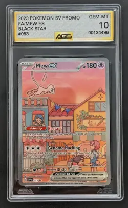 Pokemon Mew EX 053 Holo Black Star Promo Scarlet & Violet 151 - AGS 10 Gem Mint - Image 1