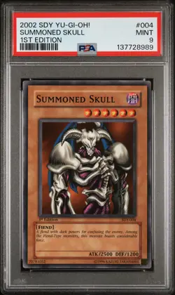 2002 YU-GI-OH! STARTER DECK: YUGI 1ST ED #004 SUMMONED SKULL PSA 9 - Image 1