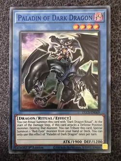 Yugioh Paladin of Dark Dragon DLCS-EN069 Ultra Rare 1st Edition NM - Image 1