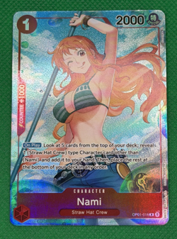 One Piece Card Game Nami Alt Art PARALLEL Pre-Errata ALPHA OP01-016 🔥 - Image 2