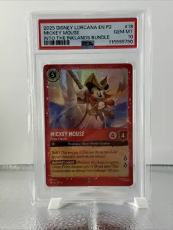 Disney Lorcana PSA 10 Mickey Mouse 2025 18/P2 Into the Inklands English - Image 2