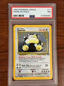 Snorlax Jungle Holo PSA 7 Unlimited Edition Card 11/64 - Image 1