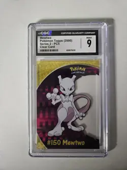 CGC 9 MINT Mewtwo 2000 Toppd Series 2 PC5 Clear Card Pokemon - Image 1