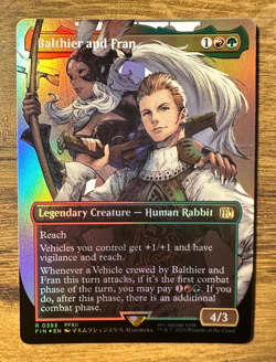 Magic MTG Final Fantasy Balthier and Fran #393 *FOIL* Borderless Rare - Image 1