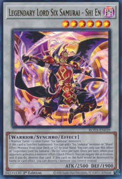 1X NM Legendary Lord Six Samurai - Shi En - ROTA-EN039 - Ultra Rare 1st yugioh - Image 1