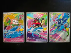 Pokemon TCG First Partner Illustration Collection Series 1 Gen 7 Starters Set - Image 1