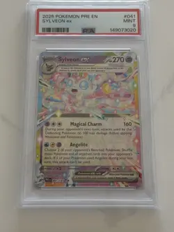 2025 POKEMON PRE EN-PRISMATIC EVOLUTIONS #041 SYLVEON EX PSA 9 - Image 1