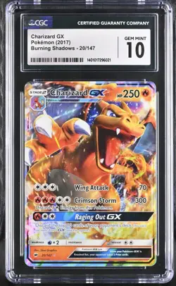 Charizard GX #20 Pokemon Burning Shadows CGC Gem Mint 10 - Image 1