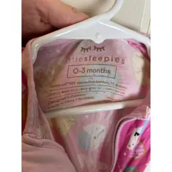 Little Sleepies Milk and Cookies Pink Bamboo Zippie Romper 0-3 Months - Image 3