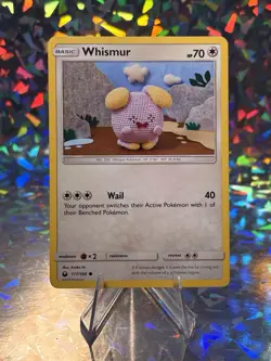 Whismur 117/168 VLP Non Holo Asako Ito Crochet Art Celestial Storm Pokemon Card - Image 1