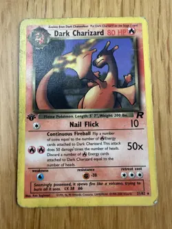 1st Edition Dark Charizard 21/82 Team Rocket Rare Pokemon Card WOTC 2000 - HP - Image 1