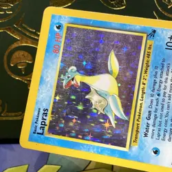 Pokemon TCG Lapras Fossil Holo Unlimited Rare Card 10/62 Vintage MP - Image 3