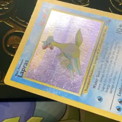 Pokemon TCG Lapras Fossil Holo Unlimited Rare Card 10/62 Vintage MP - Image 4