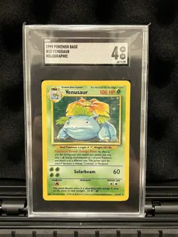 Pokemon TCG Venusaur Base Set Unlimited Holo Rare Card SGC 4 - Image 1