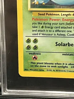 Pokemon TCG Venusaur Base Set Unlimited Holo Rare Card SGC 4 - Image 3