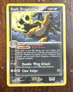 Pokemon TCG Stamped Dark Dragonite 15/109 Holo Ex Team Rocket HP/DMG - Image 1