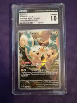 2023 Pokemon Scarlet & Violet Pachirisu Illustration Rare CGC 10 #208/198 - Image 1