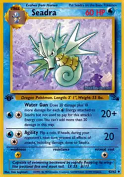 1x Seadra - 42/62 - Uncommon - 1st Edition Moderately Played Pokemon G1 - Fossil - Image 1