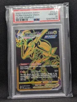 2022 POKEMON SWORD & SHIELD SILVER TEMPEST #TG29 FULL ART/RAYQUAZA VMAX PSA 10 - Image 1