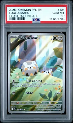 2025 POKEMON PFL EN-PHANTASMAL FLAMES ILLUSTRATION RARE #104 TOGEDEMARU PSA 10 - Image 1