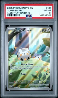 2025 POKEMON PFL EN-PHANTASMAL FLAMES ILLUSTRATION RARE #104 TOGEDEMARU PSA 10 - Image 2