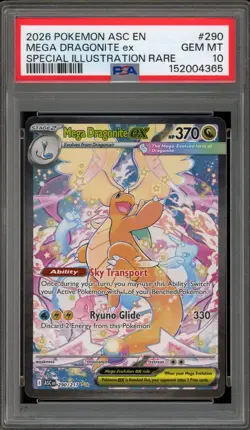 Pokemon Mega Dragonite ex Ascended Heroes Special Illustration Rare #290 PSA 10 - Image 1