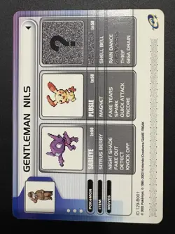 Pokemon Battle-e Card - Gentleman Nils - Pokemon Ruby/Sapphire e-Reader Card - Image 1