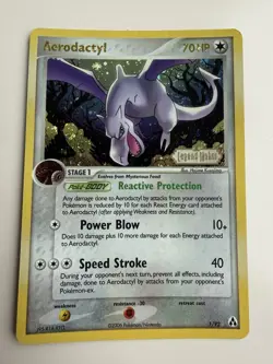 Pokemon Card - Aerodactyl Legend Maker 1/92 Reverse Holo Rare Stamped - Image 1