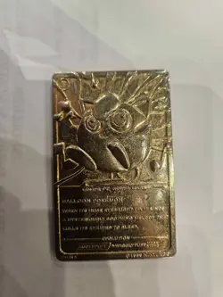 1999 Burger King Limited Edition Pokemon Trading Card 23K Gold Plated Jigglypuff - Image 1