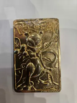 1999 Burger King Limited Edition Pokemon Trading Card 23K Gold Plated Mewtwo - Image 2