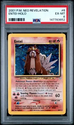 Entei Neo Revelation Holo Pokemon TCG Card 06/64 PSA 6 - Image 1