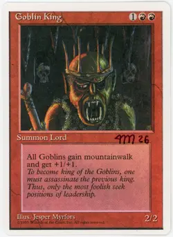 Signed MTG 4th Ed. GOBLIN KING Artist Proof, Jesper Myrfors, Painted Back - Image 2