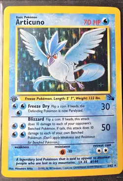 Pokemon Articuno 1st Edition Fossil Holo Rare 2/62 70 HP Wizards of the Coast - Image 1
