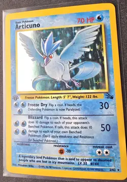 Pokemon Articuno 1st Edition Fossil Holo Rare 2/62 70 HP Wizards of the Coast - Image 2