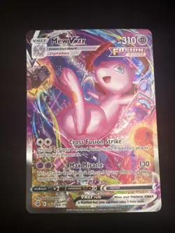 Pokemon Mew VMAX 269/264 Fusion Strike Secret Rare Full Art Holo VMAX 310 HP - Image 1