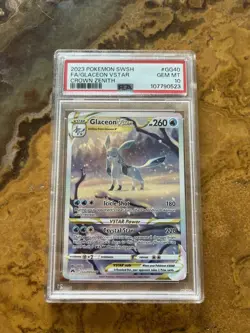 PSA 10 Pokemon Glaceon VSTAR GG40/GG70 Crown Zenith Holo 260 HP - Image 1