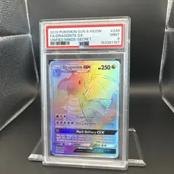 2019 Pokemon Sun & Moon Unified Minds Dragonite #248 Secret Full Art PSA 9 - Image 2