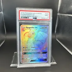 2019 Pokemon Sun & Moon Unified Minds Dragonite #248 Secret Full Art PSA 9 - Image 3