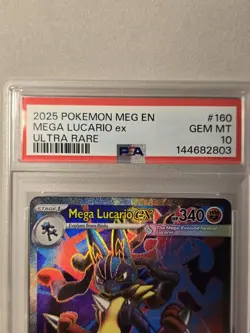 2025 POKEMON MEG EN-MEGA EVOLUTION ULTRA RARE #160 MEGA LUCARIO EX PSA 10 - Image 4