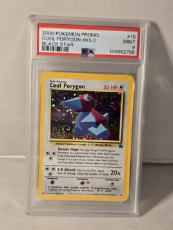 2000 Pokemon Black Star Promo #15 Cool Porygon Holo PSA 9 MINT - Image 1