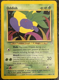 Oddish 68/111 Neo Genesis Regular Common LP Vintage Pokemon Card 2000 - Image 1