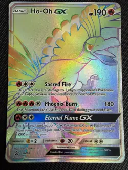 HO-OH GX Sun & Moon Sm80 Rainbow LP Promo Pokemon TCG - Image 1